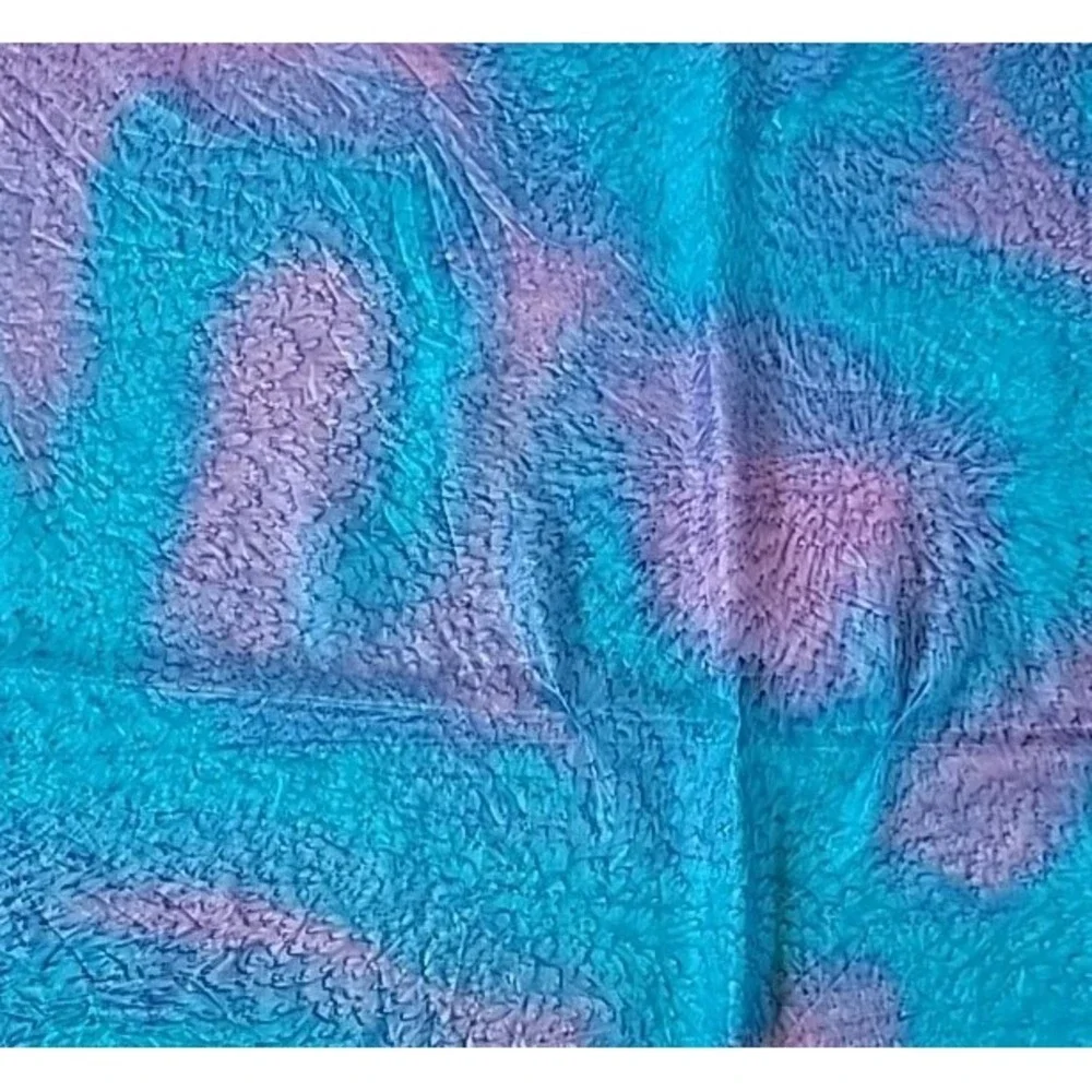 Handmade‎ Silk Chiffon Square Scarf 33